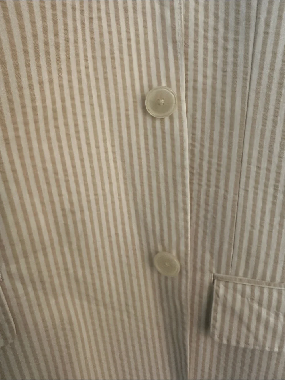 J. Crew Beige Cream Seersucker Striped Blazer